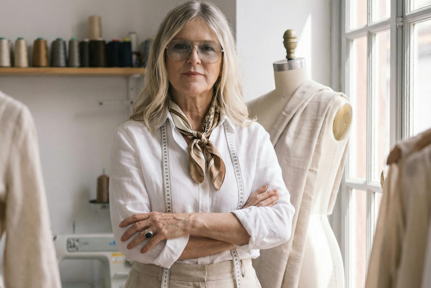 Lorna sobre seu trabalho de costura sob medida no Leblon